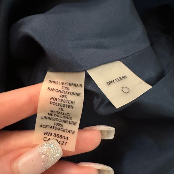 Magaschoni Collection blue gold & cream floral pencil skirt size 8 - Picture 7 of 9